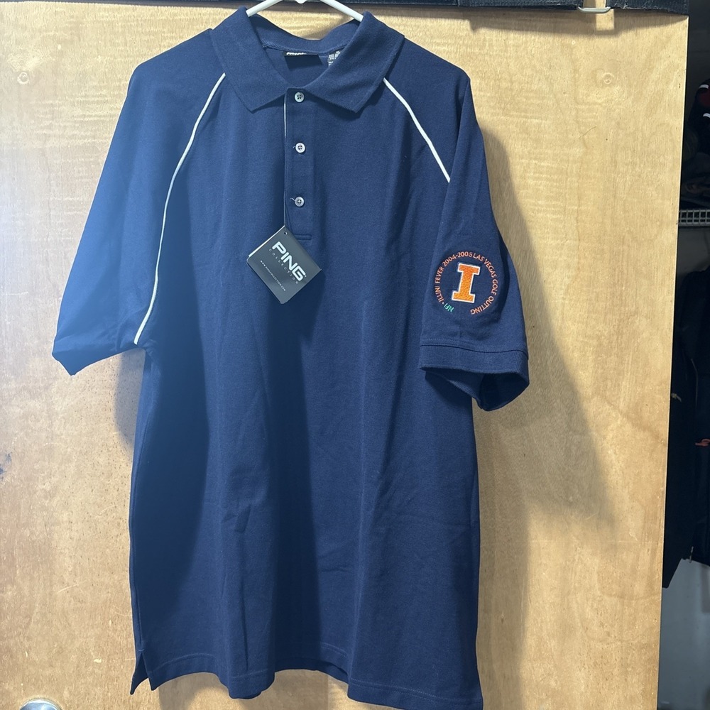 VTG NWT Ping Golf Polo Illini Fever 2004-2005 Las Vegas Golf Outing EmbroideryXL